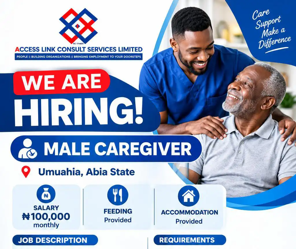 Male Caregiver Job in Umuahia, Abia State